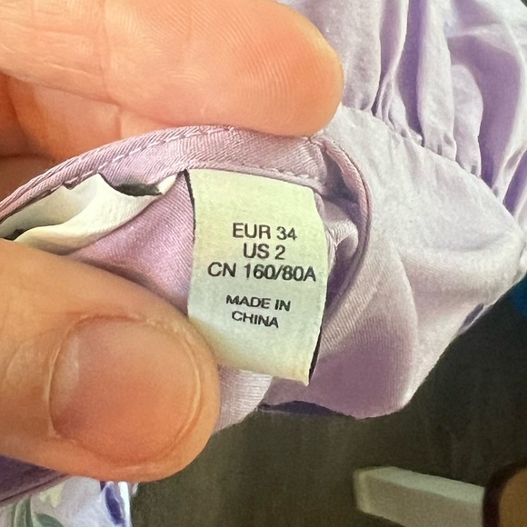 & Other Stories Women US 2 Cotton Stockholm Atelier Purple Embroidered Preppy - Picture 12 of 12